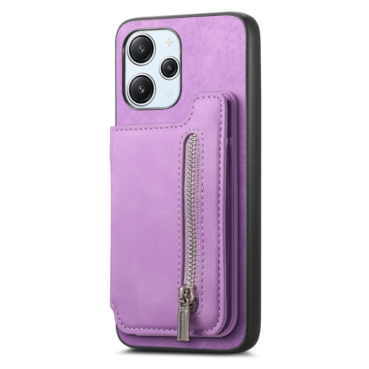 For Redmi Note 13 5G Retro MagSafe Zipper Wallet Card Bag Back Phone Case