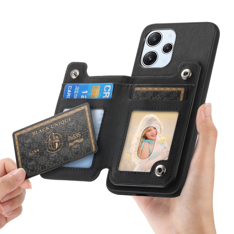 For Redmi Note 13 5G Retro MagSafe Zipper Wallet Card Bag Back Phone Case