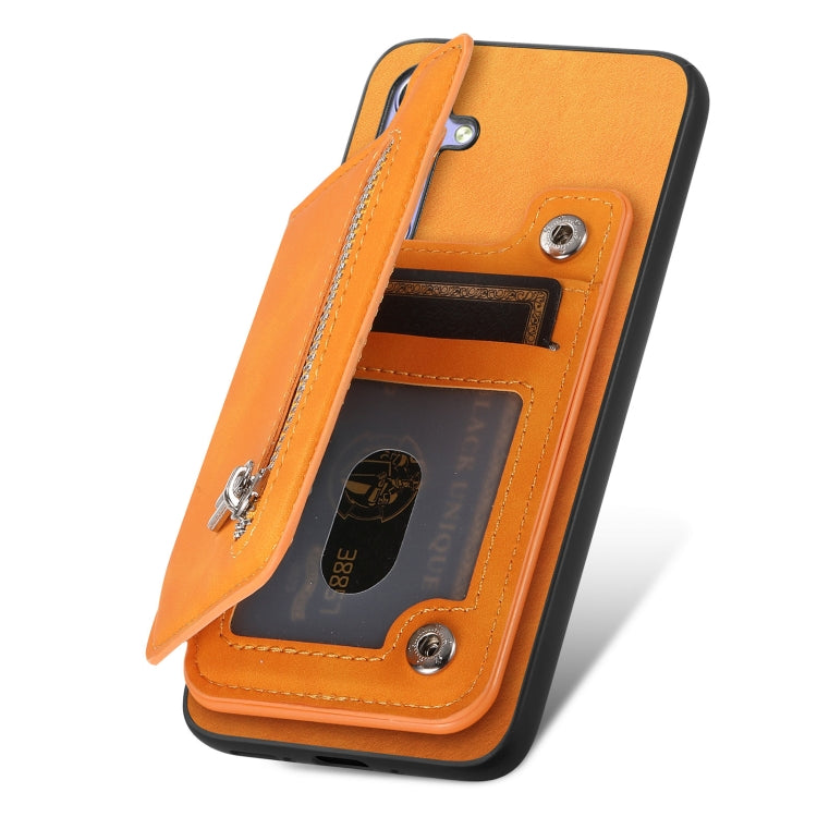 For Redmi Note 13 Pro+ Retro MagSafe Zipper Wallet Card Bag Back Phone Case