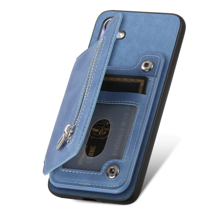 For Redmi Note 13 Pro+ Retro MagSafe Zipper Wallet Card Bag Back Phone Case