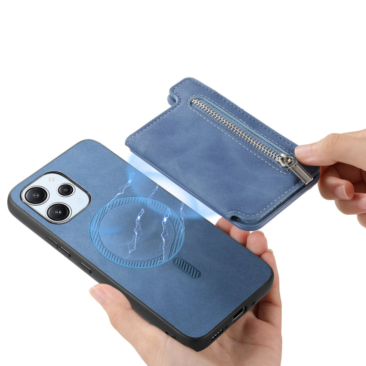 For Redmi Note 13 Pro+ Retro MagSafe Zipper Wallet Card Bag Back Phone Case