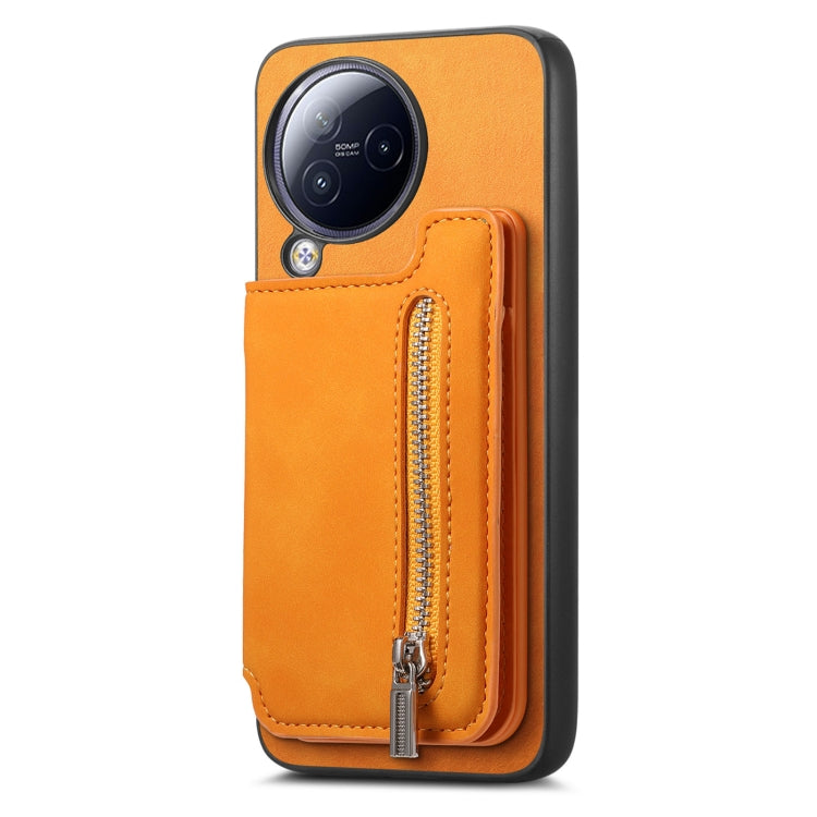 For Xiaomi Civi 3 5G Retro MagSafe Zipper Wallet Card Bag Back Phone Case