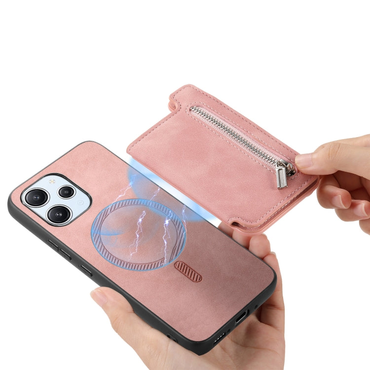 For Xiaomi 15 Retro MagSafe Zipper Wallet Card Bag Back Phone Case