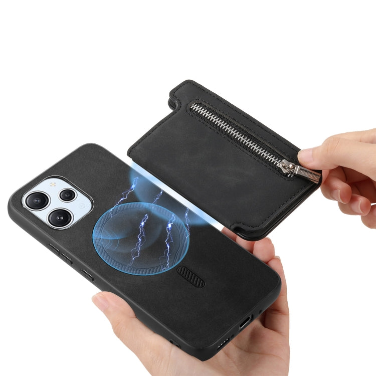 For Xiaomi 15 Retro MagSafe Zipper Wallet Card Bag Back Phone Case