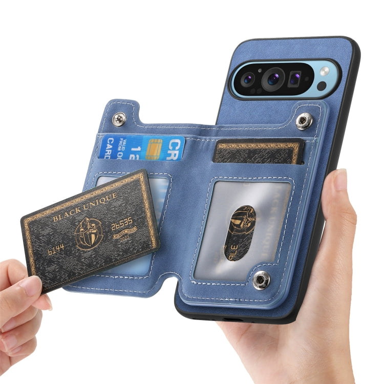 For Google Pixel 8a Retro MagSafe Zipper Wallet Card Bag Back Phone Case