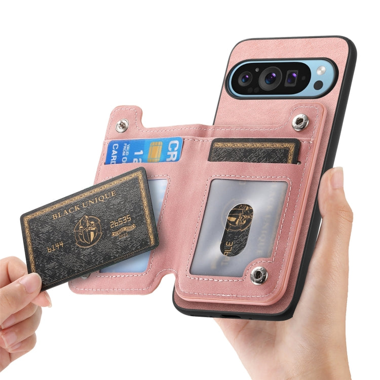 For Google Pixel 8 Pro Retro MagSafe Zipper Wallet Card Bag Back Phone Case