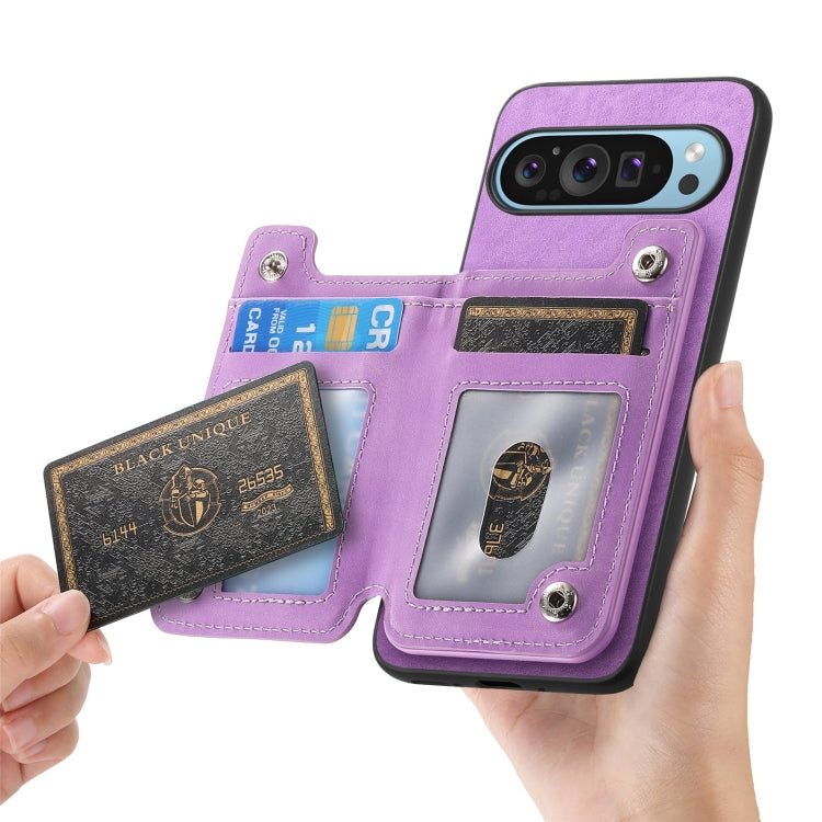 For Google Pixel 8 Pro Retro MagSafe Zipper Wallet Card Bag Back Phone Case
