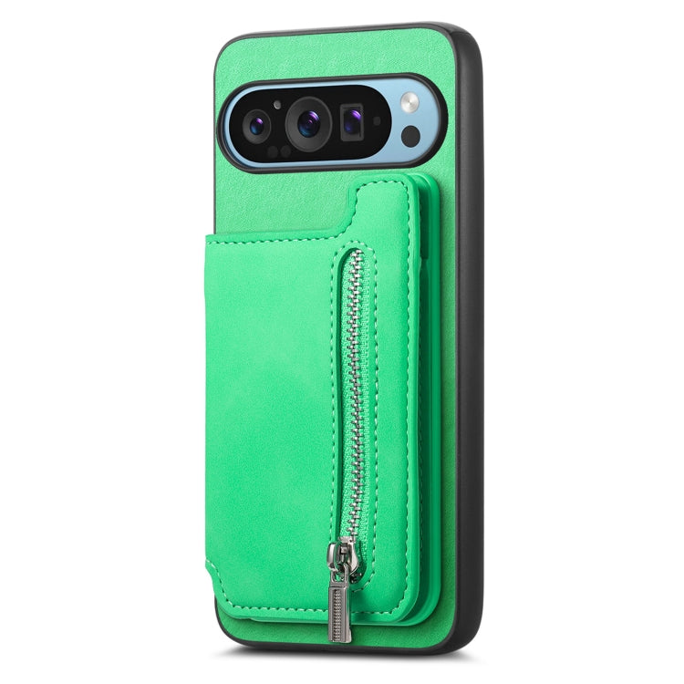 For Google Pixel 8 Pro Retro MagSafe Zipper Wallet Card Bag Back Phone Case