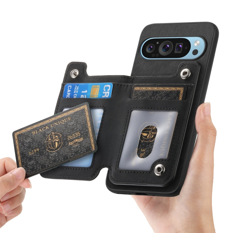 For Google Pixel 8 Pro Retro MagSafe Zipper Wallet Card Bag Back Phone Case