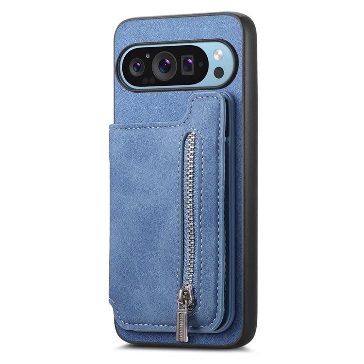 For Google Pixel 8 Retro MagSafe Zipper Wallet Card Bag Back Phone Case