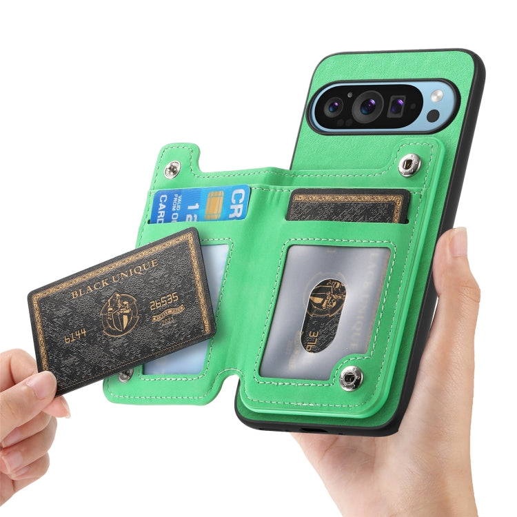 For Google Pixel 8 Retro MagSafe Zipper Wallet Card Bag Back Phone Case