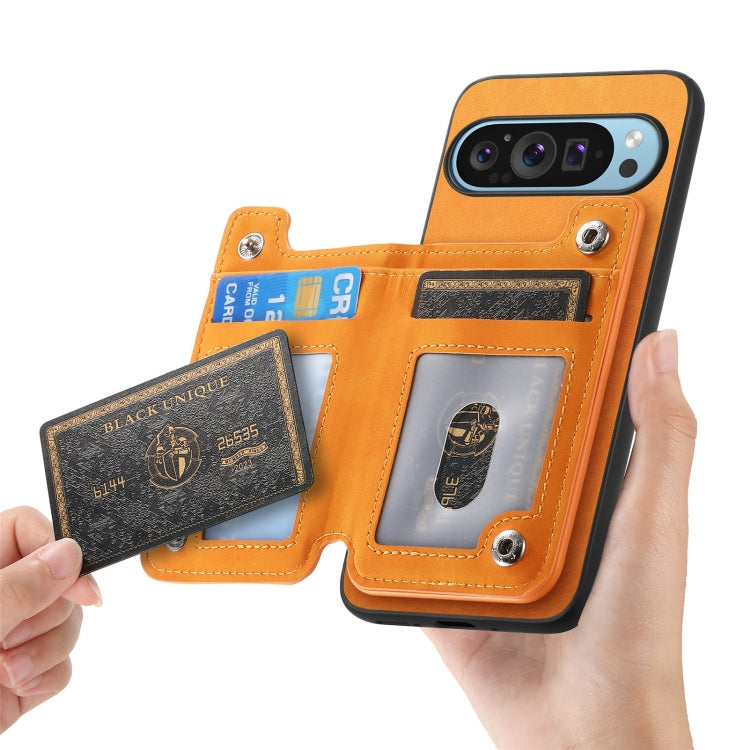 For Google Pixel 7a Retro MagSafe Zipper Wallet Card Bag Back Phone Case