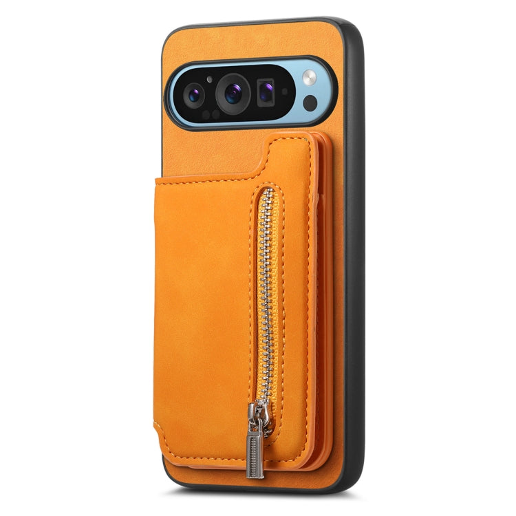 For Google Pixel 7 Retro MagSafe Zipper Wallet Card Bag Back Phone Case