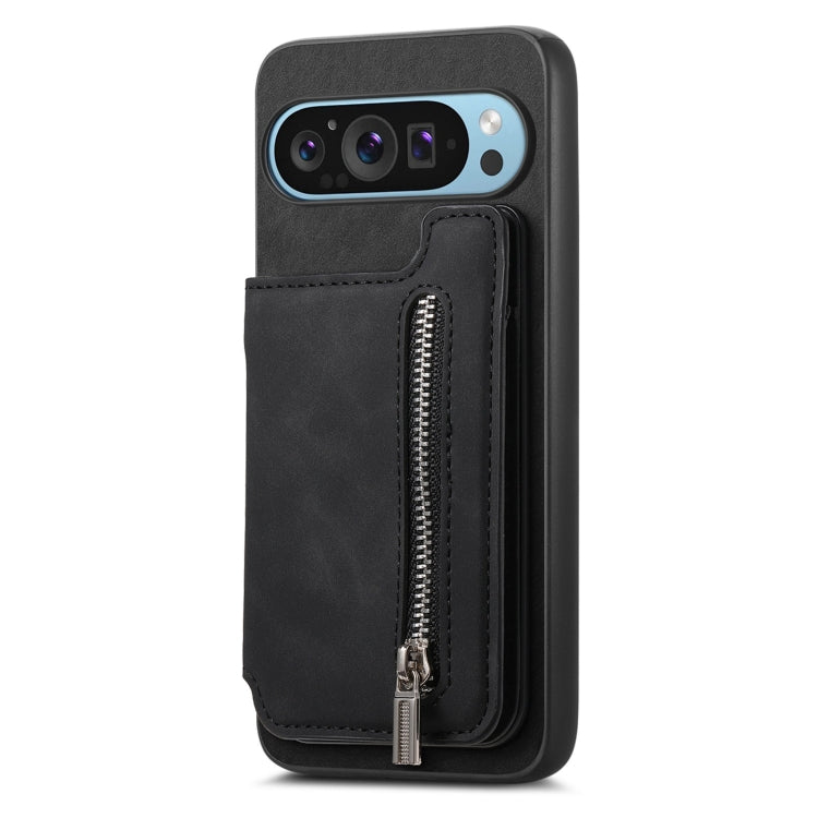 For Google Pixel 7 Retro MagSafe Zipper Wallet Card Bag Back Phone Case