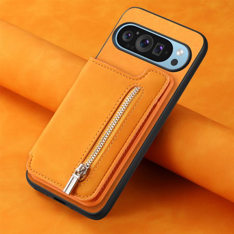 For Google Pixel 10 / 10 Pro Retro MagSafe Zipper Wallet Card Bag Back Phone Case