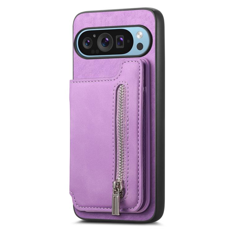 For Google Pixel 10 / 10 Pro Retro MagSafe Zipper Wallet Card Bag Back Phone Case