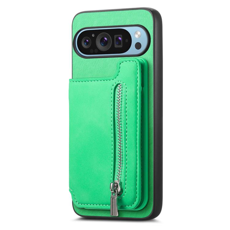 For Google Pixel 10 / 10 Pro Retro MagSafe Zipper Wallet Card Bag Back Phone Case
