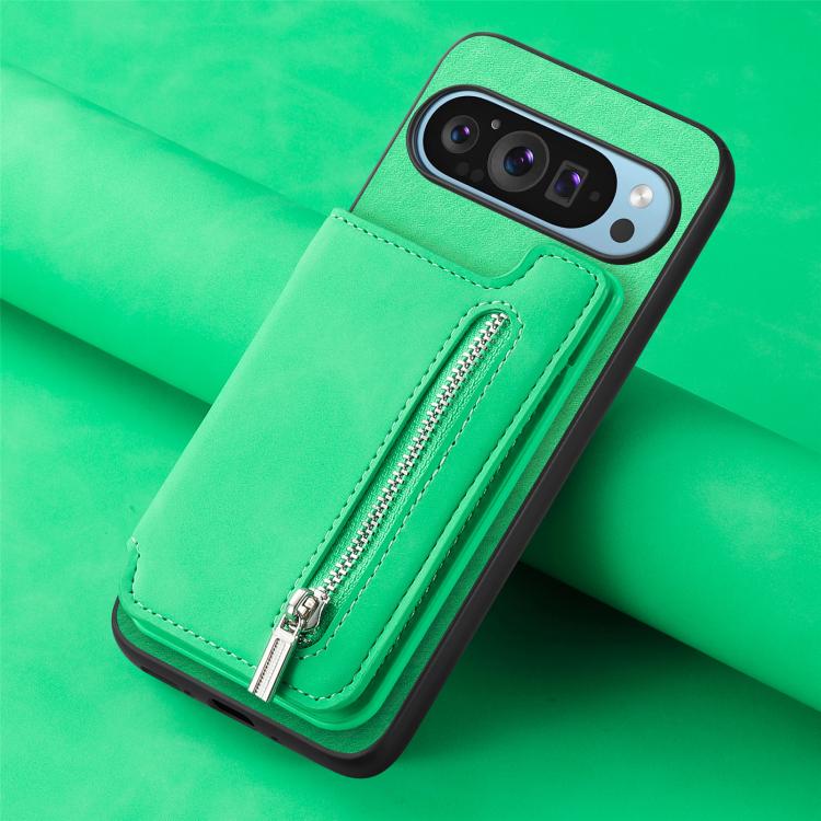 For Google Pixel 10 / 10 Pro Retro MagSafe Zipper Wallet Card Bag Back Phone Case