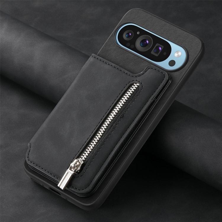 For Google Pixel 10 / 10 Pro Retro MagSafe Zipper Wallet Card Bag Back Phone Case