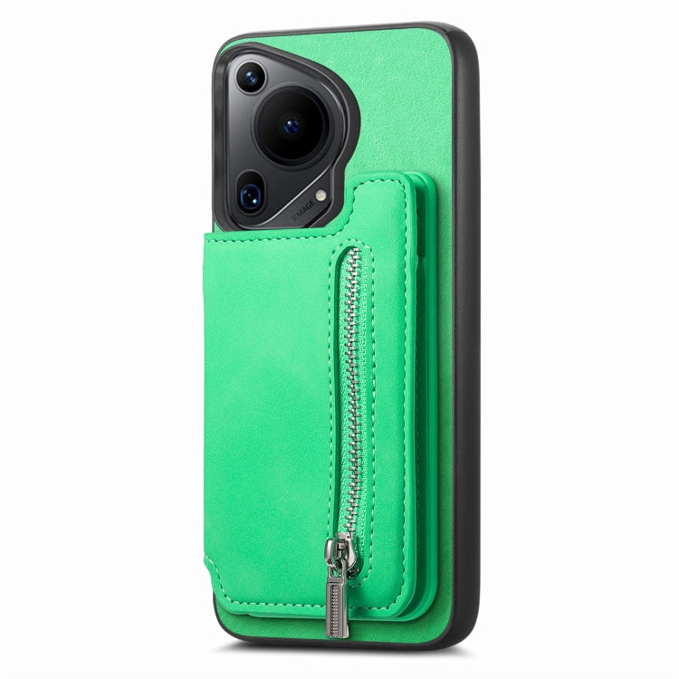 For Huawei Pura 70 Ultra Retro MagSafe Zipper Wallet Card Bag Back Phone Case