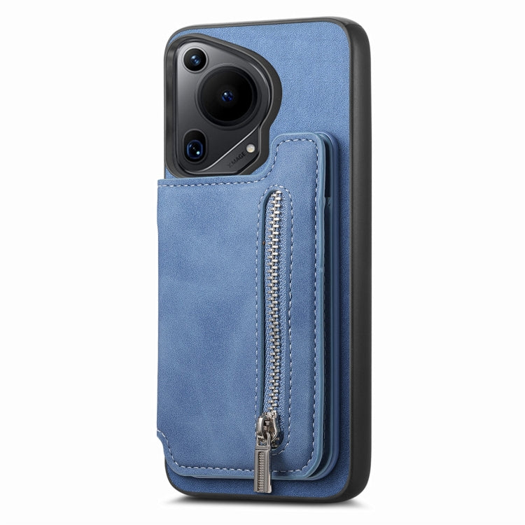 For Huawei Pura 70 Pro Retro MagSafe Zipper Wallet Card Bag Back Phone Case