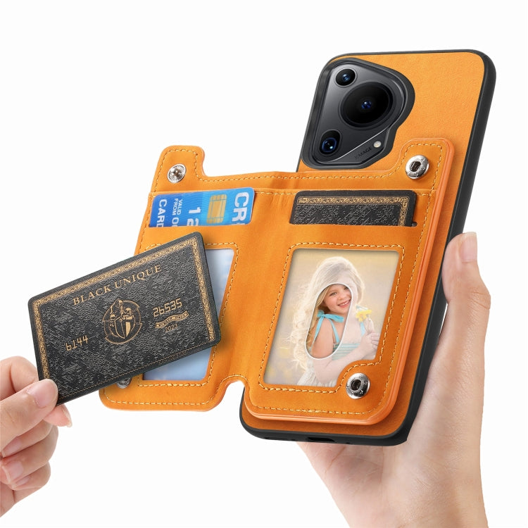 For Huawei Pura 70 Retro MagSafe Zipper Wallet Card Bag Back Phone Case