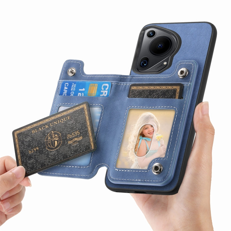 For Huawei Pura 70 Retro MagSafe Zipper Wallet Card Bag Back Phone Case