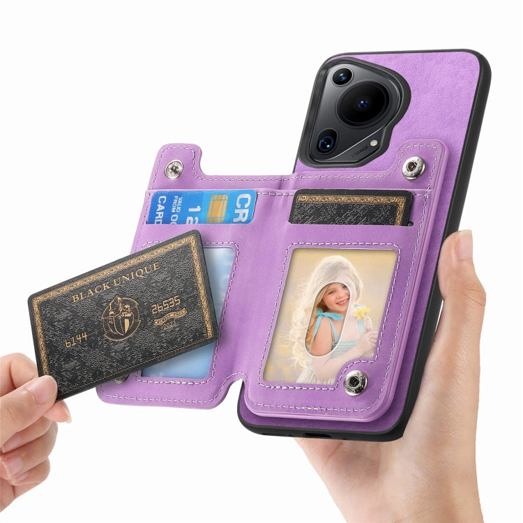 For Huawei nova 12 / 13 Retro MagSafe Zipper Wallet Card Bag Back Phone Case