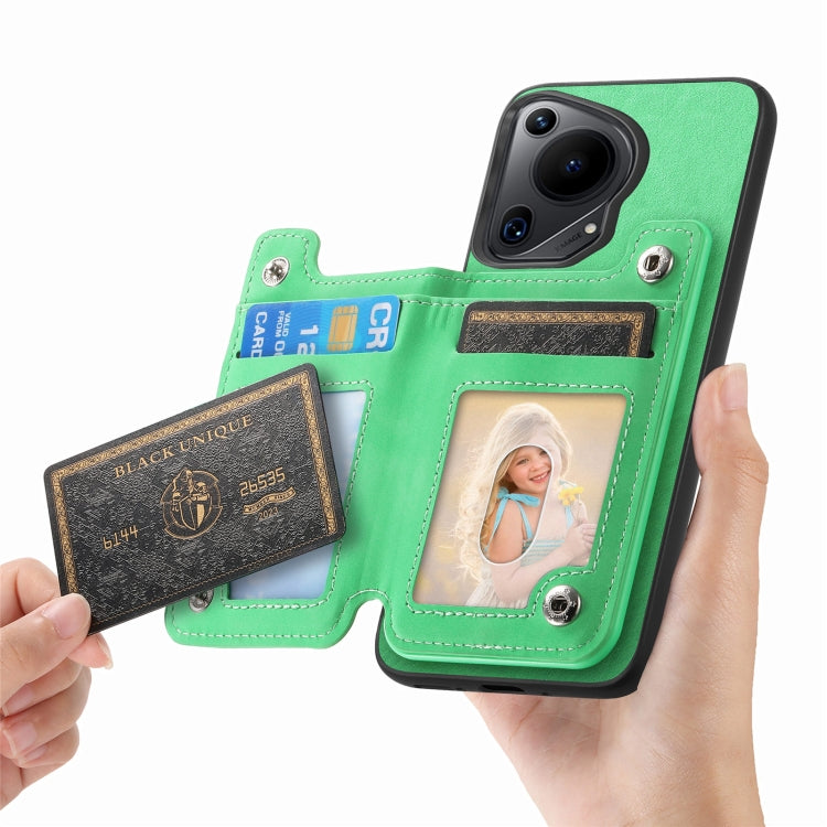 For Huawei nova 12 / 13 Retro MagSafe Zipper Wallet Card Bag Back Phone Case