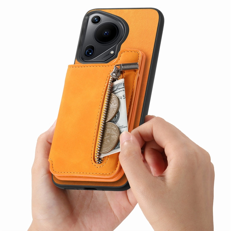 For Huawei nova 13 Pro Retro MagSafe Zipper Wallet Card Bag Back Phone Case
