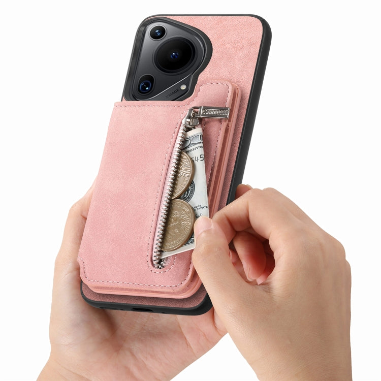 For Huawei nova 13 Pro Retro MagSafe Zipper Wallet Card Bag Back Phone Case