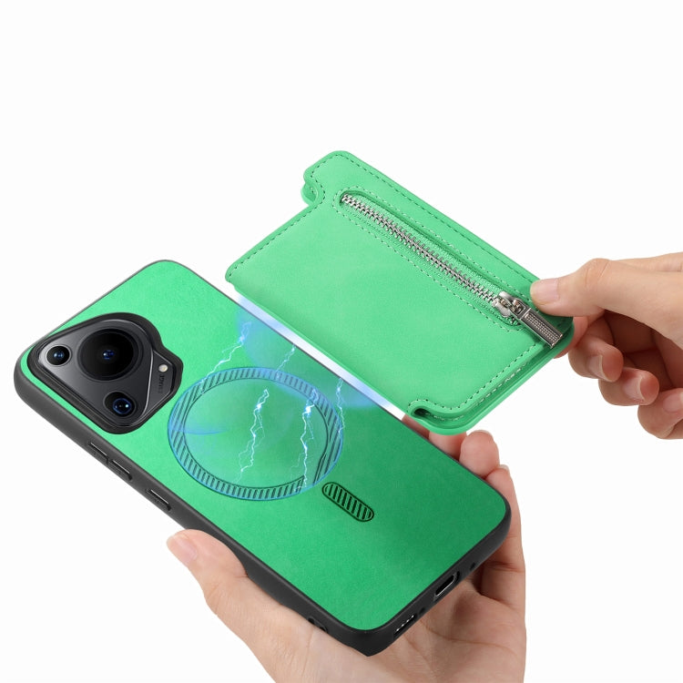 For Huawei nova 13 Pro Retro MagSafe Zipper Wallet Card Bag Back Phone Case