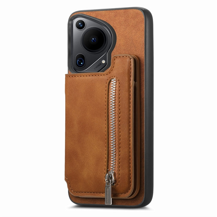 For Huawei nova 13 Pro Retro MagSafe Zipper Wallet Card Bag Back Phone Case