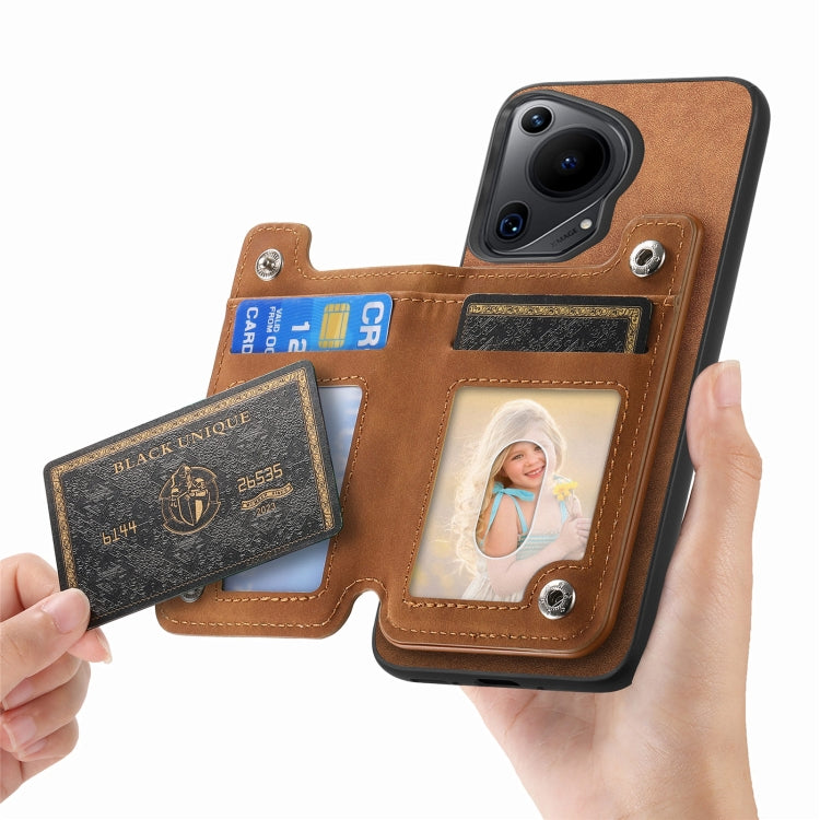 For Huawei nova 13 Pro Retro MagSafe Zipper Wallet Card Bag Back Phone Case