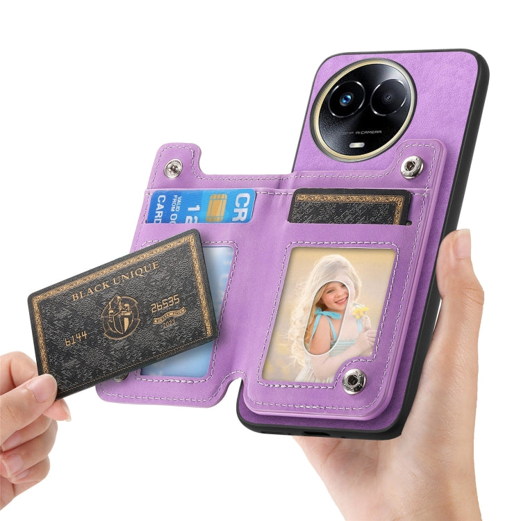 For Realme GT Neo5 SE 5G Retro MagSafe Zipper Wallet Card Bag Back Phone Case