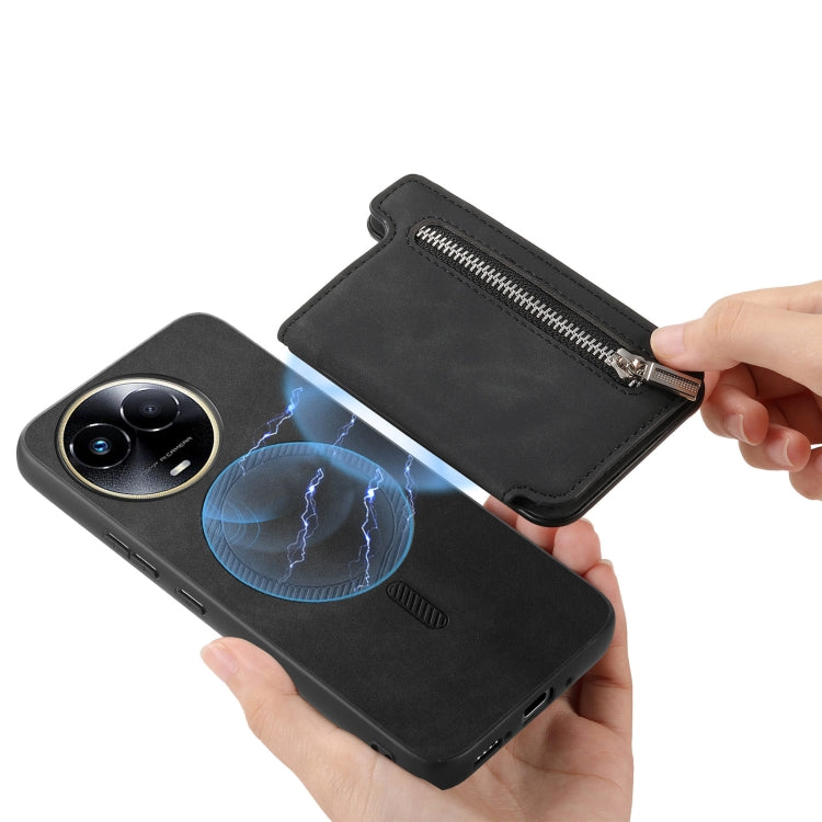 For Realme GT Neo5 SE 5G Retro MagSafe Zipper Wallet Card Bag Back Phone Case
