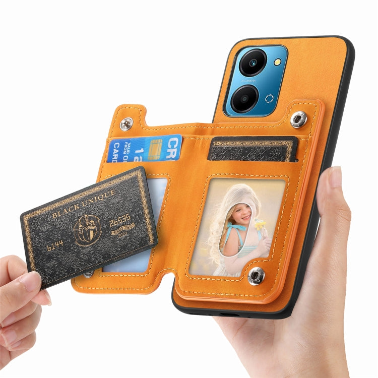For Honor 100 Pro Retro MagSafe Zipper Wallet Card Bag Back Phone Case
