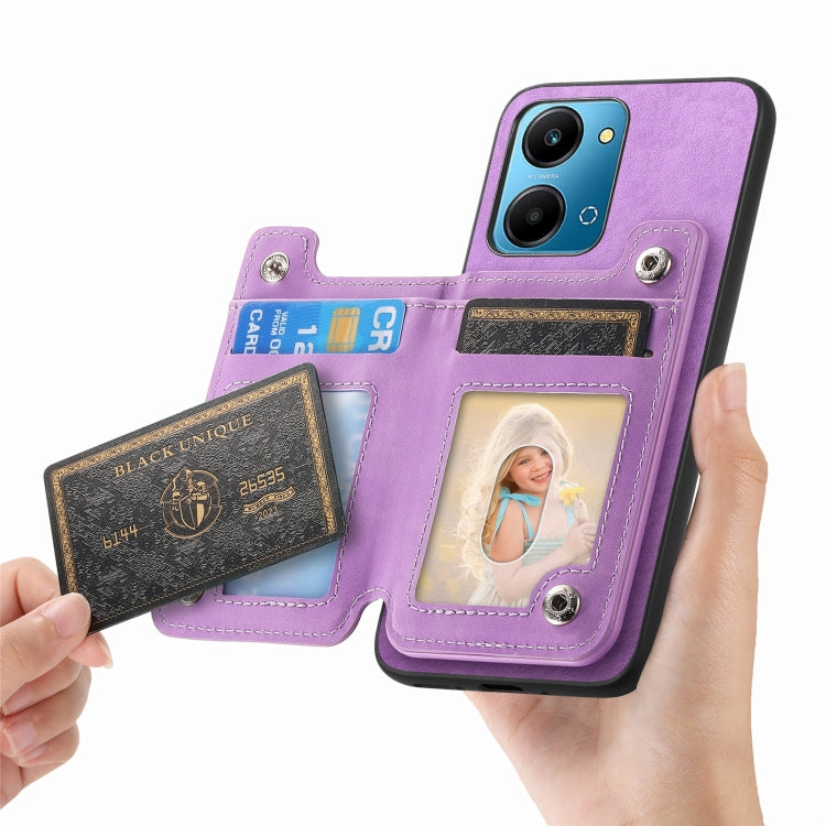 For Honor 100 Retro MagSafe Zipper Wallet Card Bag Back Phone Case