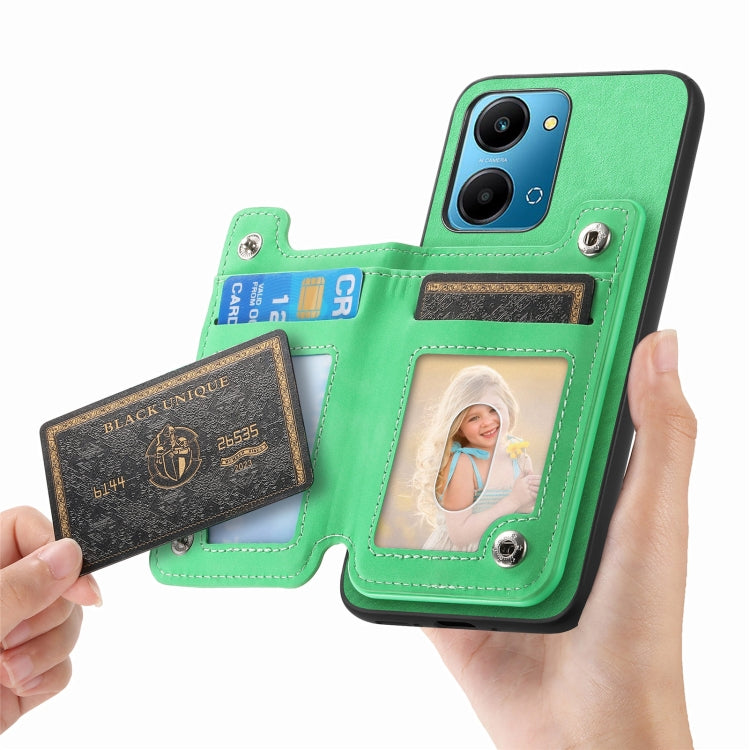 For Honor 100 Retro MagSafe Zipper Wallet Card Bag Back Phone Case