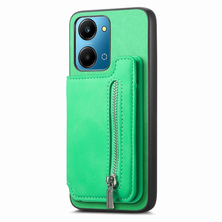 For Honor 90 Pro 5G Retro MagSafe Zipper Wallet Card Bag Back Phone Case