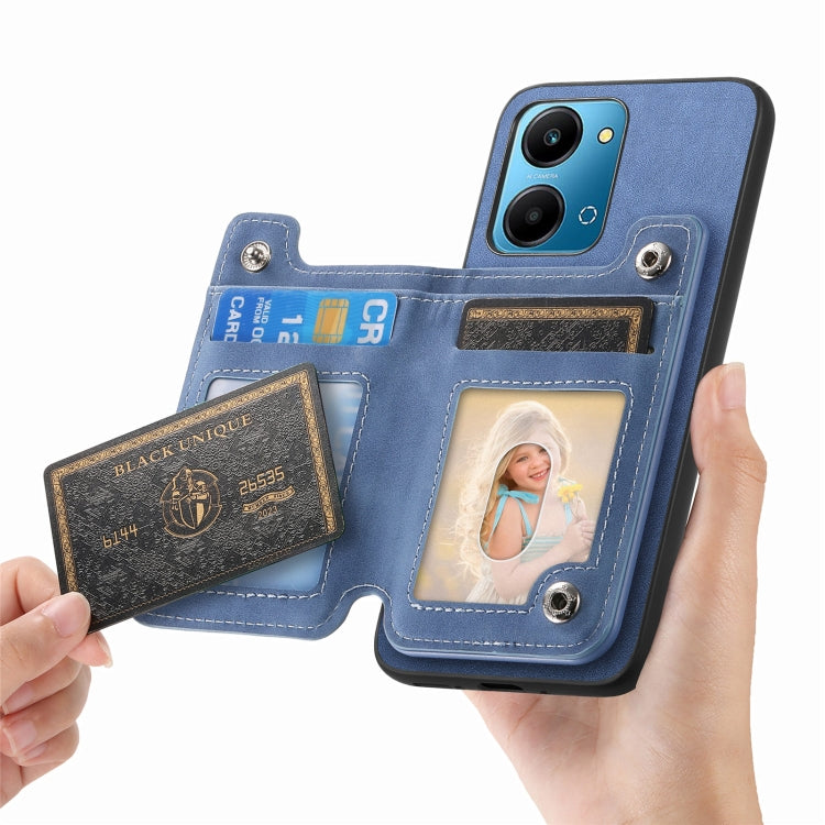 For Honor 90 Retro MagSafe Zipper Wallet Card Bag Back Phone Case
