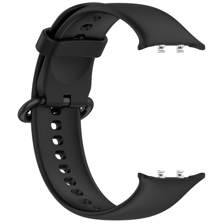 For Honor Watch 5 Solid Color Black Buckle Soft Silicone Watch Band