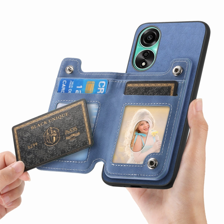 For OPPO A3 Pro Retro MagSafe Zipper Wallet Card Bag Back Phone Case