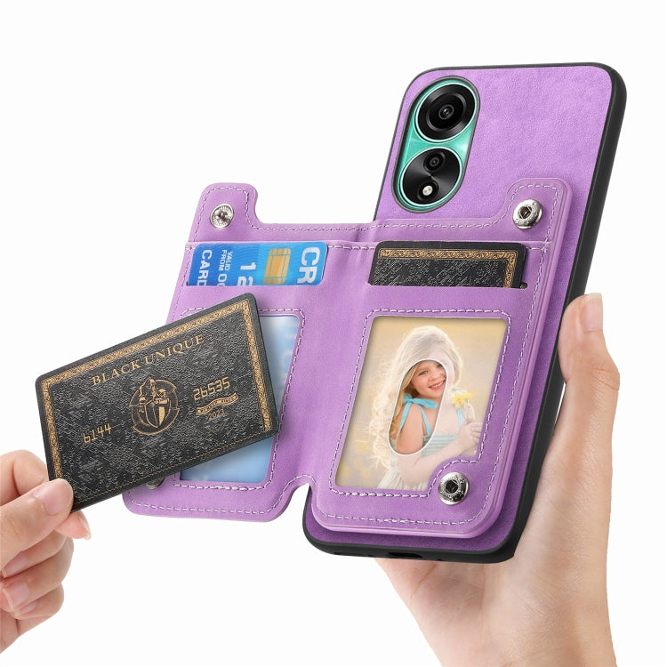 For OPPO Reno11 Global Retro MagSafe Zipper Wallet Card Bag Back Phone Case