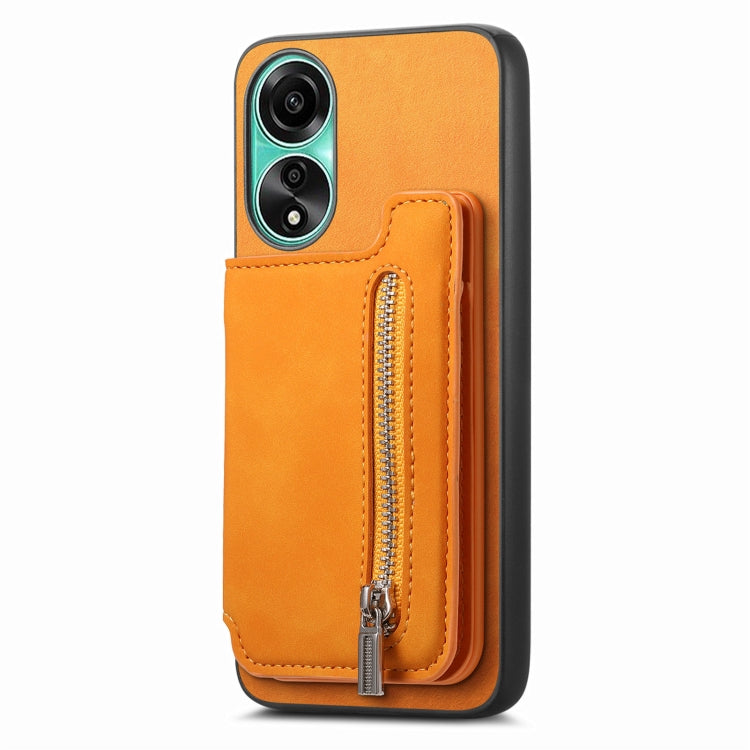 For OPPO Reno11 Pro 5G Global Retro MagSafe Zipper Wallet Card Bag Back Phone Case