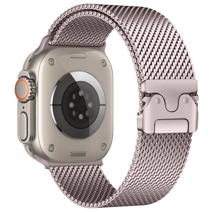For Apple Watch 42mm / 41mm / 40mm / 38mm Umbrella Buckle Think Milanese Plate Stainless Steel Paracord Buckle Watch Band