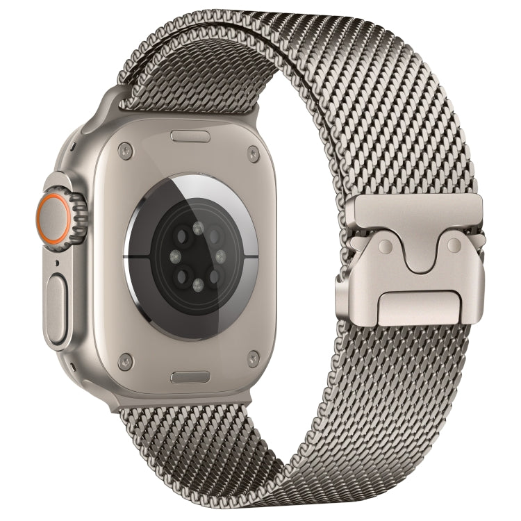 For Apple Watch 42mm / 41mm / 40mm / 38mm Umbrella Buckle Think Milanese Plate Stainless Steel Paracord Buckle Watch Band