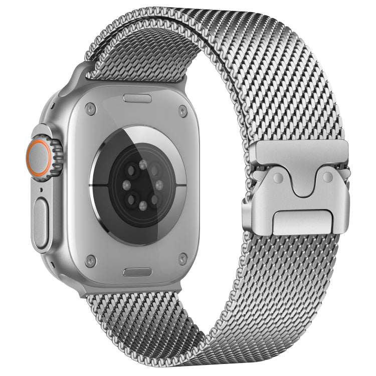 For Apple Watch 42mm / 41mm / 40mm / 38mm Umbrella Buckle Think Milanese Plate Stainless Steel Paracord Buckle Watch Band