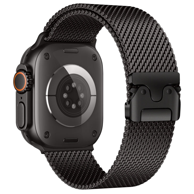 For Apple Watch 46mm / 49mm / 45mm / 44mm Umbrella Buckle Think Milanese Plate Stainless Steel Paracord Buckle Watch Band