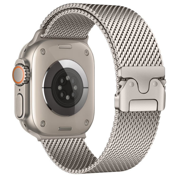 For Apple Watch 46mm / 49mm / 45mm / 44mm Umbrella Buckle Think Milanese Plate Stainless Steel Paracord Buckle Watch Band